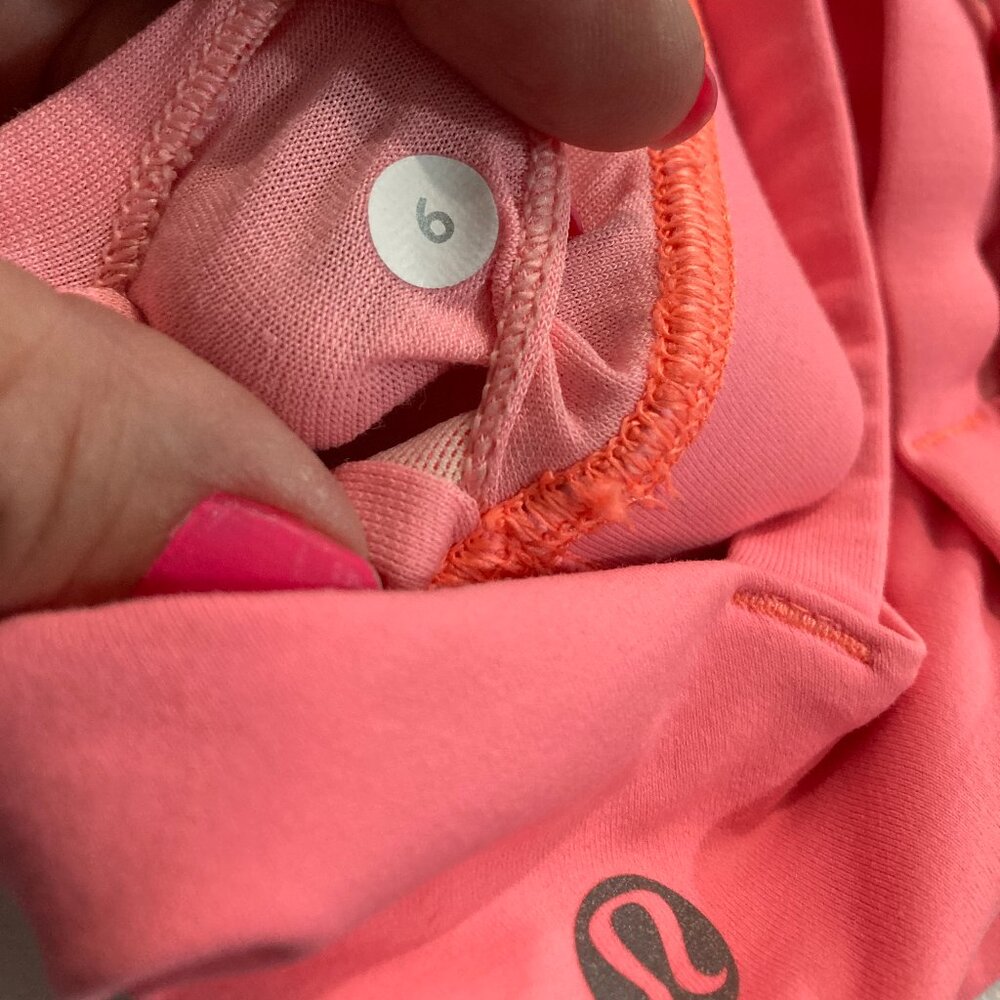 Lululemon Women’s Size 6 Energy Bra Long Line Neon Orange Sports Bra Crossback - Picture 4 of 10